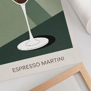 Wall art featuring martini graphics