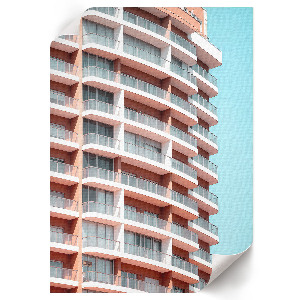 Poster featuring a modern building