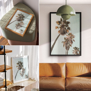 Wall print with tropical palm trees