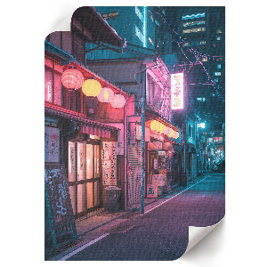 Decorative poster featuring a night city scene