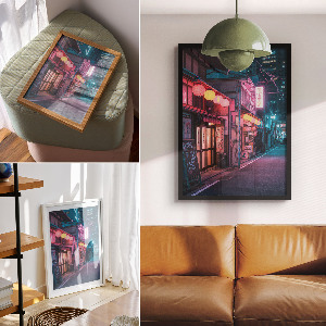 Decorative poster Night city