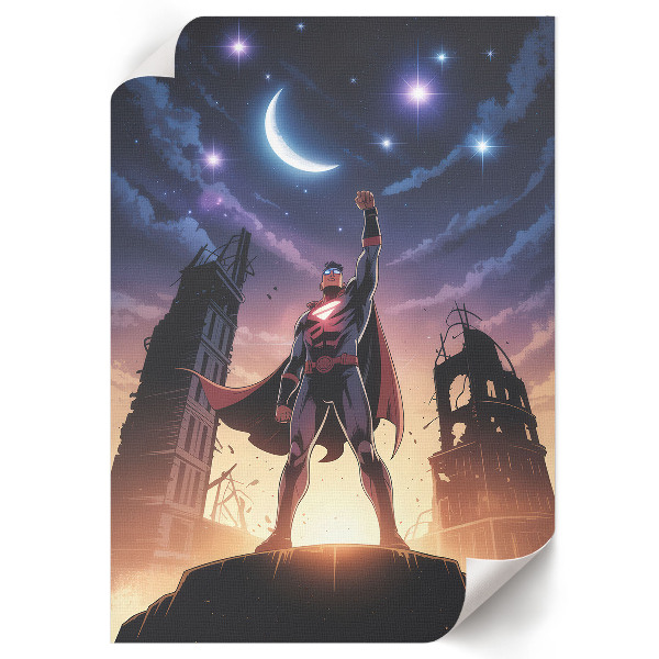 Superhero at Night wall print