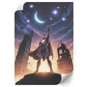 Superhero at Night wall print