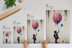 Wall print with graffiti design featuring a child