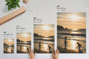 Wall art depicting children on the beach
