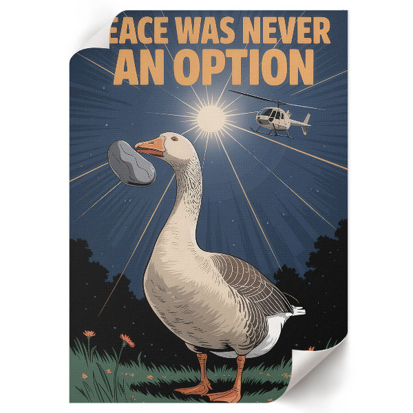 Art print featuring a goose poster design