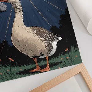 Art print featuring a goose poster design