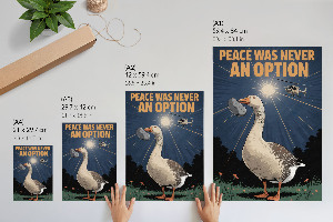 Art print featuring a goose poster design