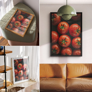 Wall art featuring fresh tomatoes