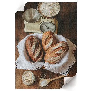 Wall print with a rustic kitchen design