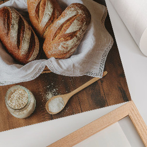 Wall print with a rustic kitchen design