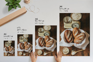 Wall print with a rustic kitchen design