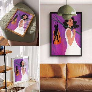 Art print Burning clothes