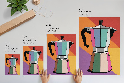 Decorative poster Colorful coffee pot