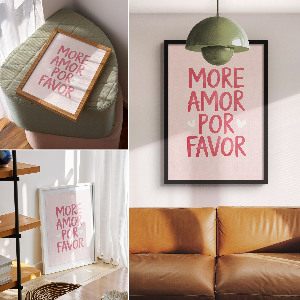 Wall print Love text