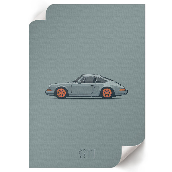 Decorative poster featuring a classic car