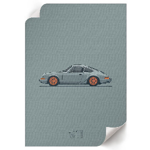 Decorative poster featuring a classic car