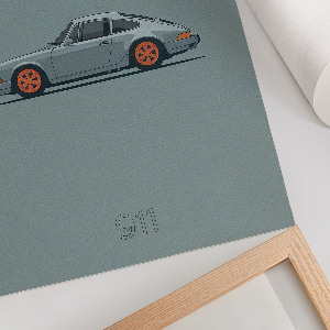 Decorative poster featuring a classic car