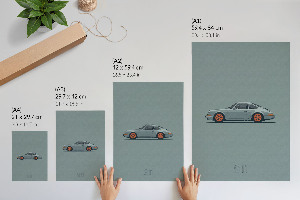 Decorative poster featuring a classic car