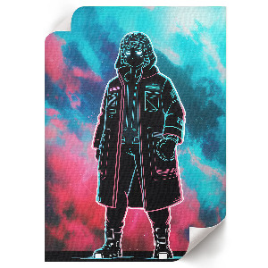 Wall print featuring a cartoon character