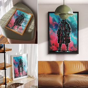 Wall print featuring a cartoon character