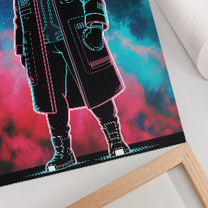 Wall print featuring a cartoon character