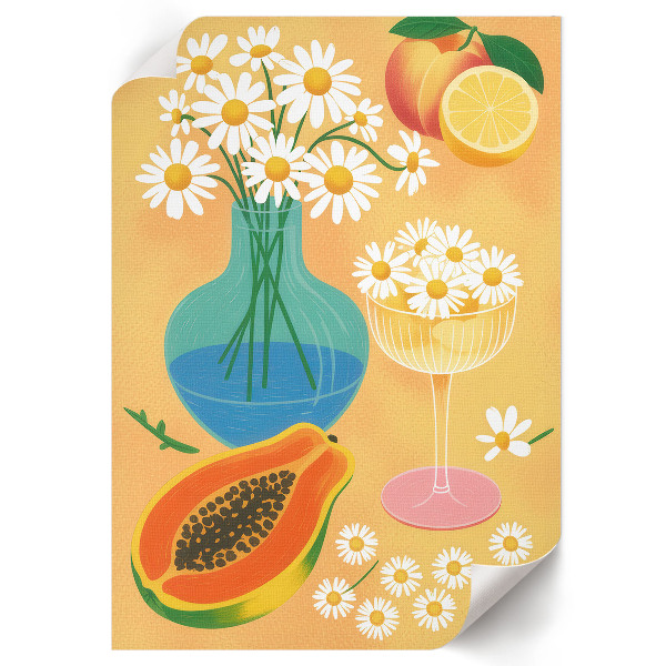 Decorative poster with a flowers and fruits motif
