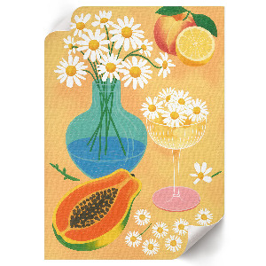 Decorative poster with a flowers and fruits motif