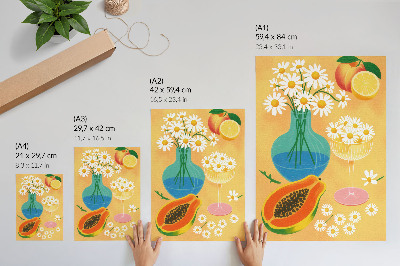 Decorative poster Flowers and fruits