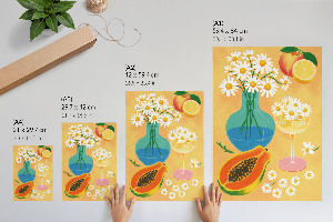 Decorative poster with a flowers and fruits motif