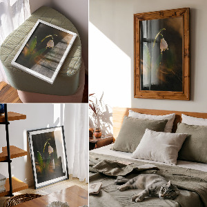 Wall art featuring a spring snowdrop
