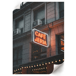 Neon Cafe wall print