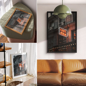 Neon Cafe wall print