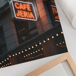 Neon Cafe wall print