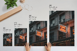 Neon Cafe wall print