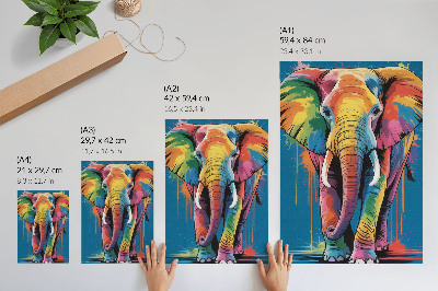 Decorative poster Colorful elephant