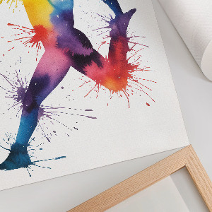 Wall print featuring a rainbow figure
