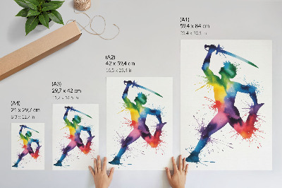 Wall print Rainbow figure
