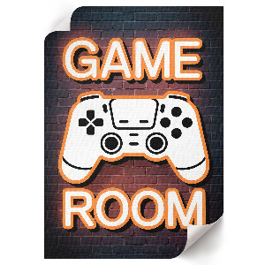 Art print featuring a neon game controller