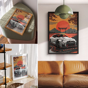 Poster featuring a classic Japanese car