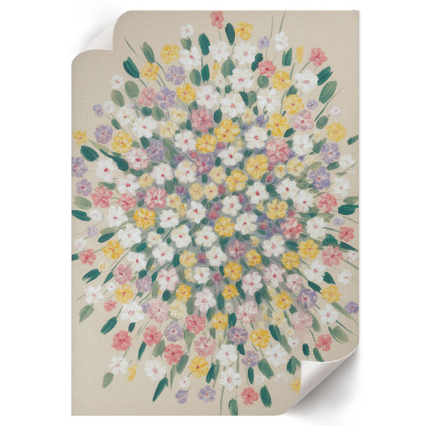 Wall print with a colorful bouquet