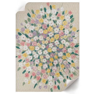 Wall print with a colorful bouquet