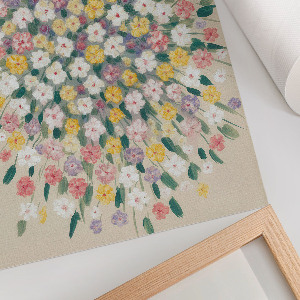 Wall print with a colorful bouquet