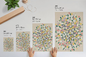 Wall print with a colorful bouquet