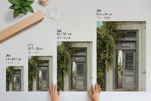 Poster featuring a green door