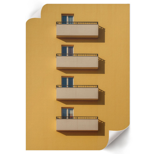 Art print with yellow architectural motif
