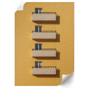 Art print with yellow architectural motif
