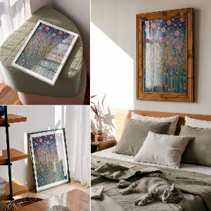 Poster featuring a colorful meadow