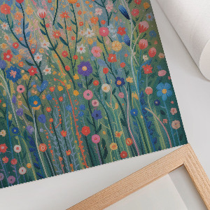Poster featuring a colorful meadow
