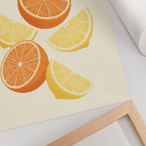 Wall print with citrus fruit motif